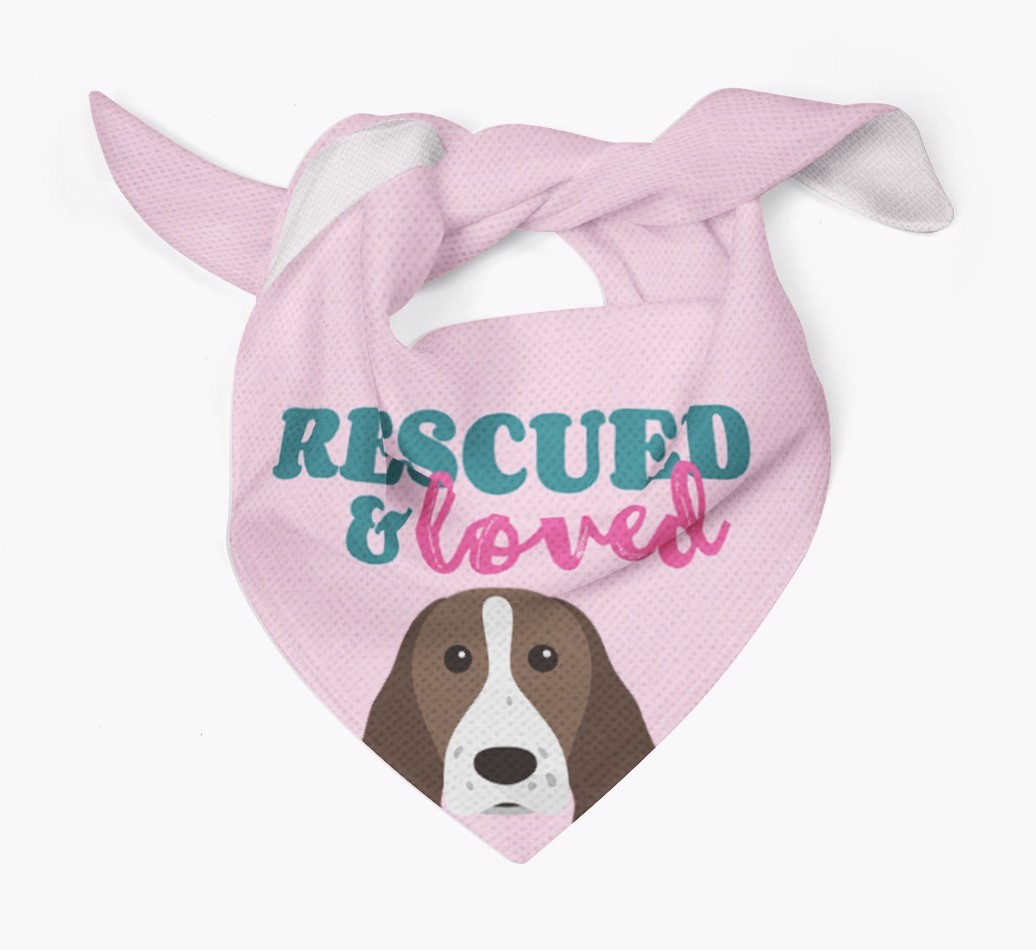'Rescued and Loved' - Personalised {breedFullName} Bandana