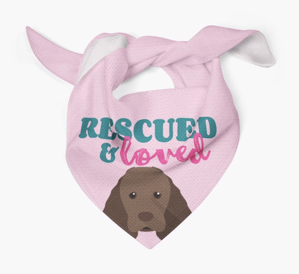 'Rescued and Loved' - Personalised {breedFullName} Bandana