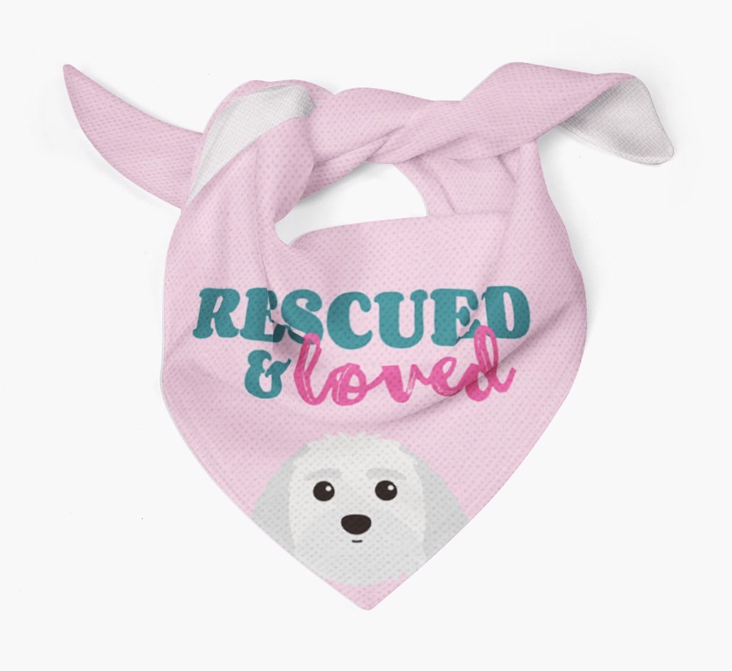 'Rescued and Loved' - Personalised {breedFullName} Bandana