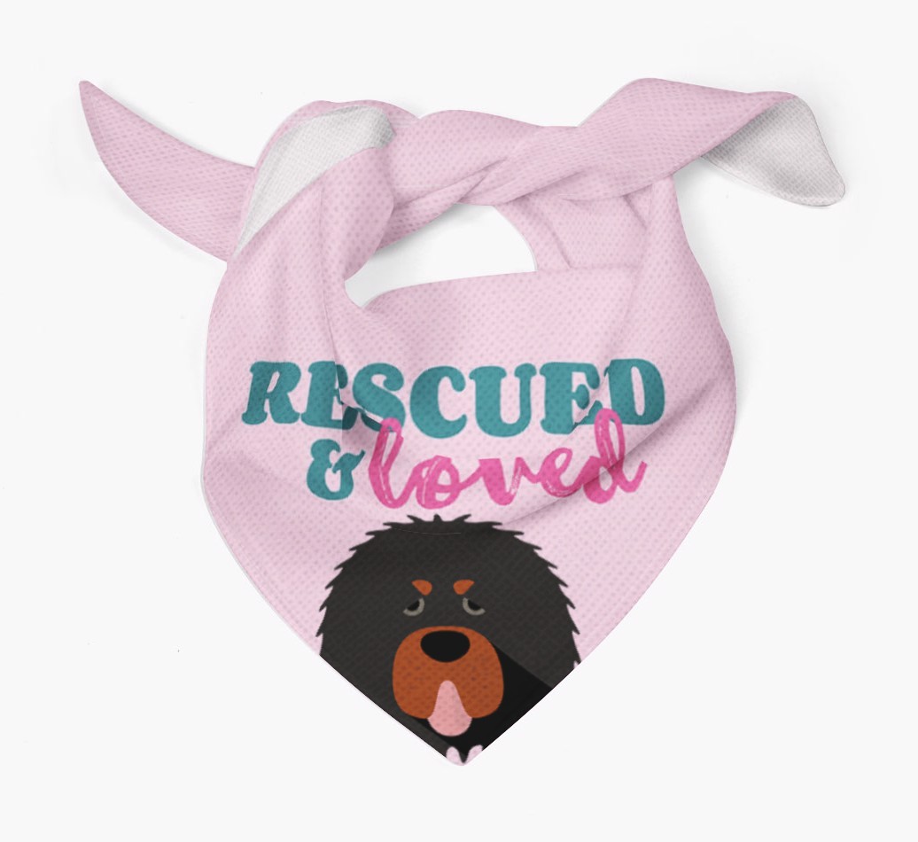 'Rescued and Loved' - Personalised {breedFullName} Bandana
