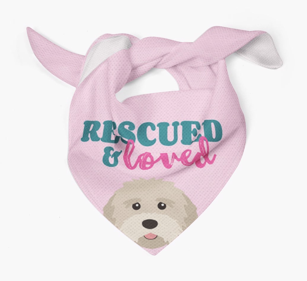 'Rescued and Loved' - Personalised {breedFullName} Bandana
