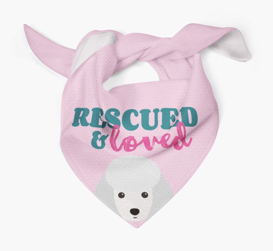 'Rescued and Loved' - Personalised {breedFullName} Bandana