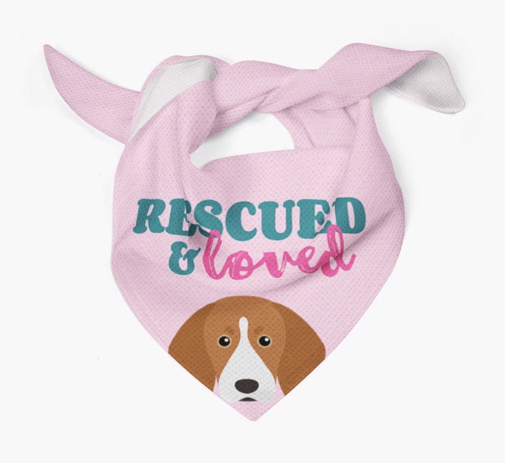 'Rescued and Loved' - Personalised {breedFullName} Bandana