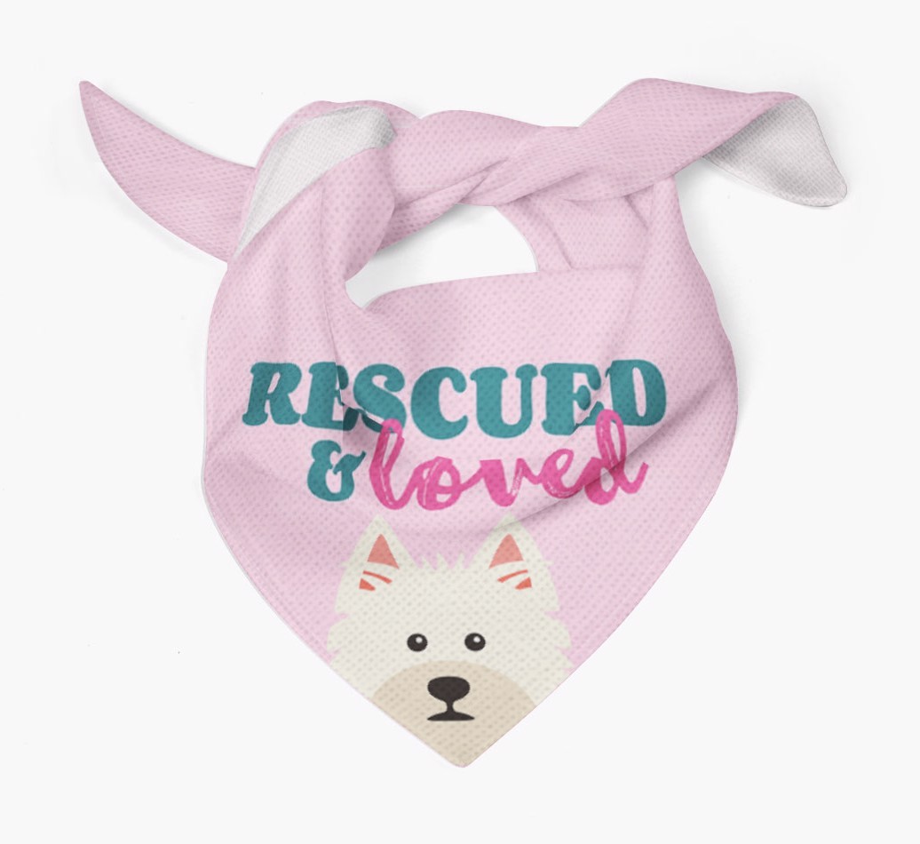 'Rescued and Loved' - Personalised {breedFullName} Bandana