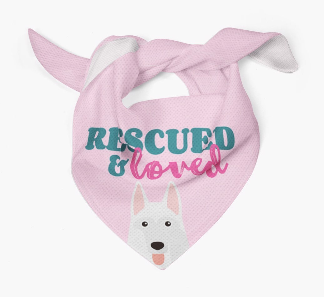 'Rescued and Loved' - Personalised {breedFullName} Bandana