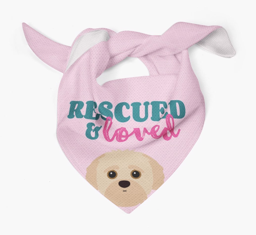 'Rescued and Loved' - Personalised {breedFullName} Bandana