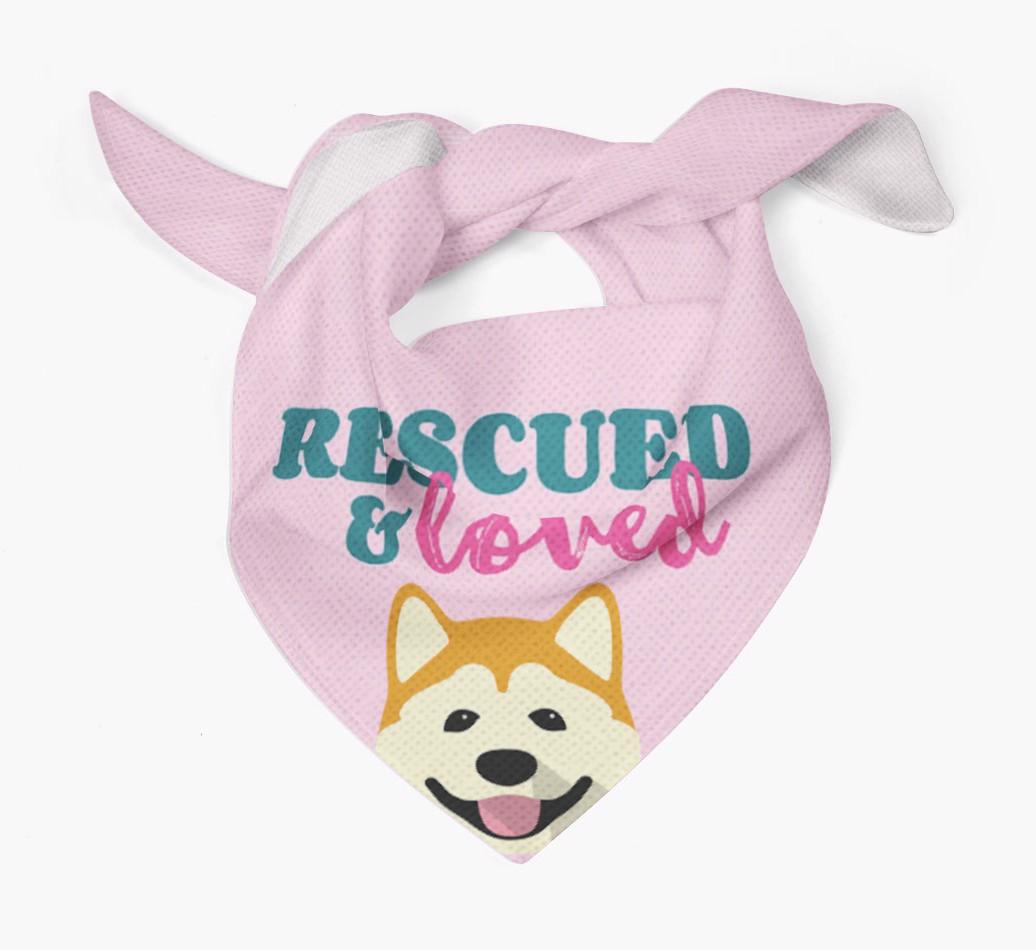 'Rescued and Loved' - Personalized {breedFullName} Bandana