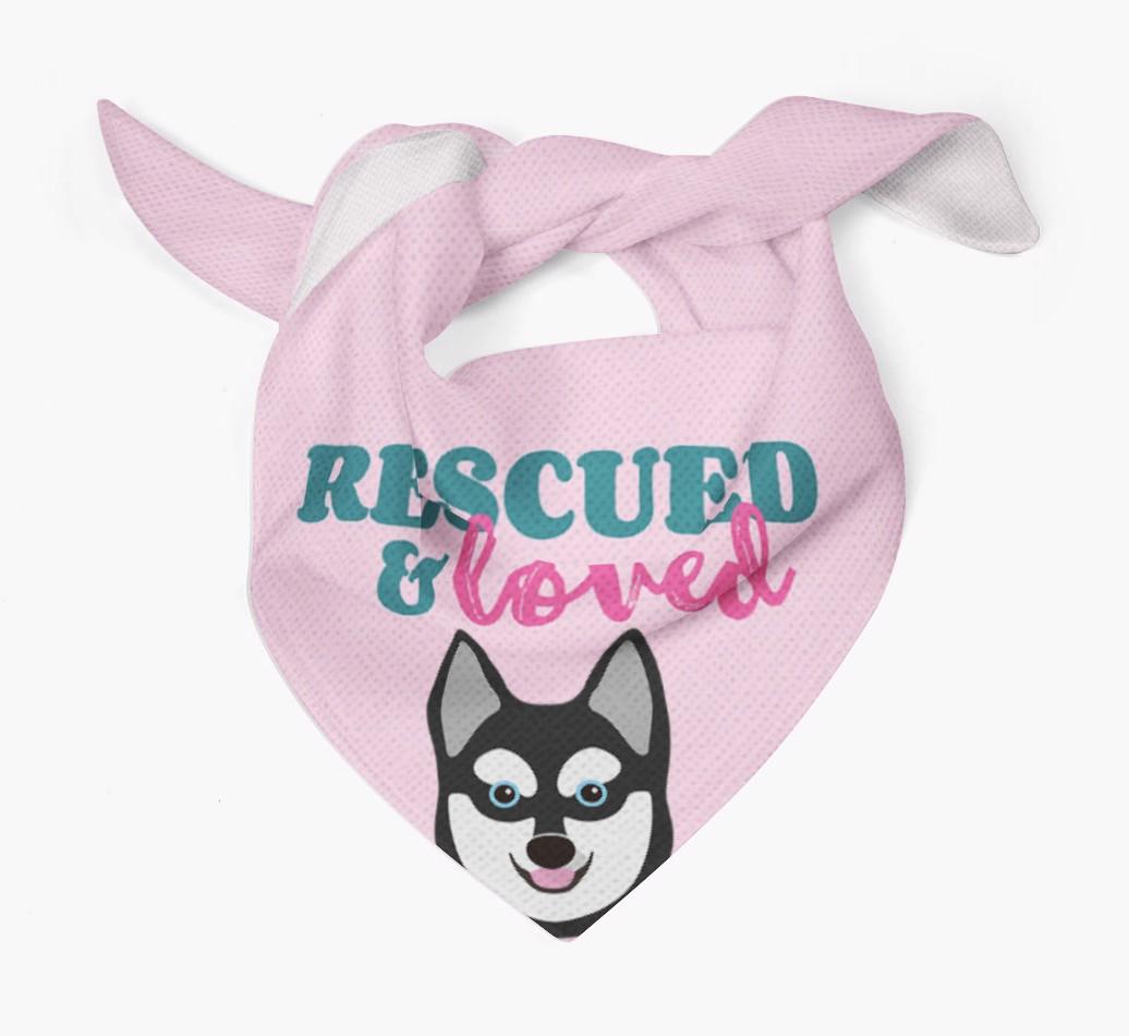 'Rescued and Loved' - Personalized {breedFullName} Bandana