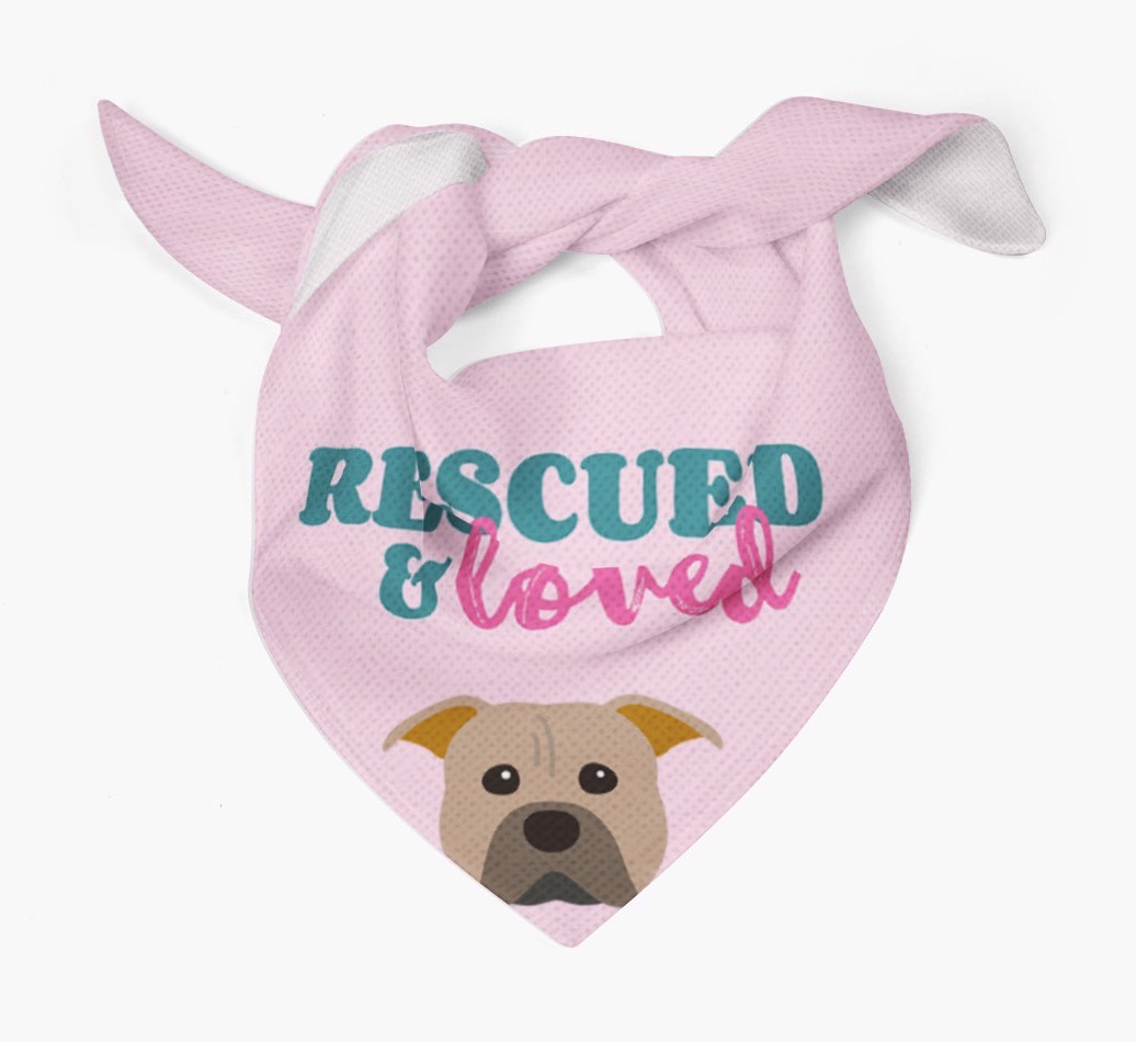 'Rescued and Loved' - Personalized {breedFullName} Bandana