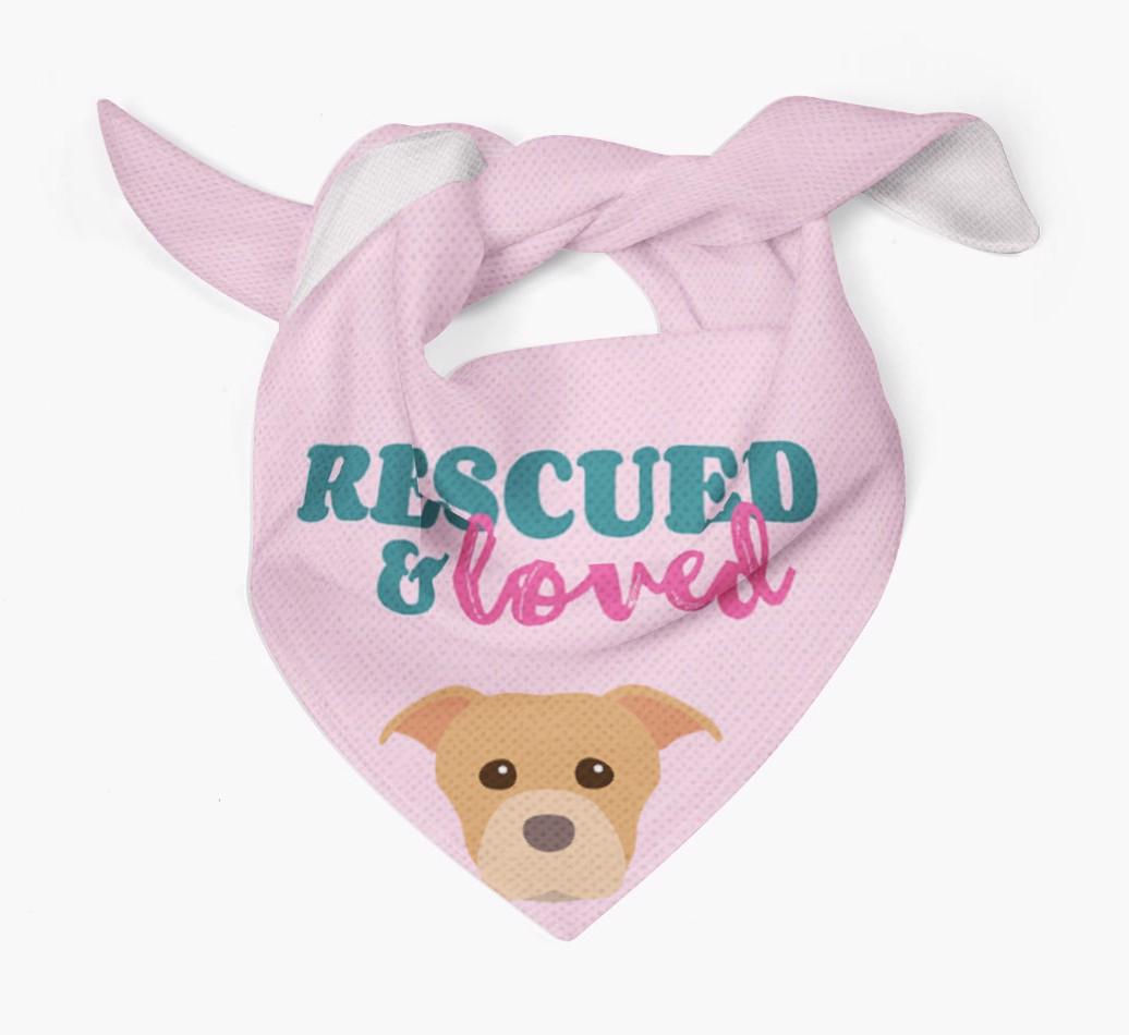'Rescued and Loved' - Personalized {breedFullName} Bandana