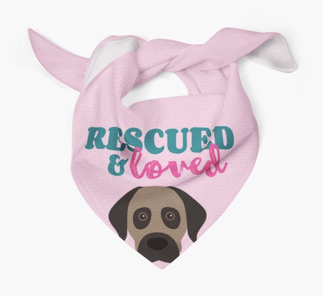 'Rescued and Loved' - Personalized {breedFullName} Bandana