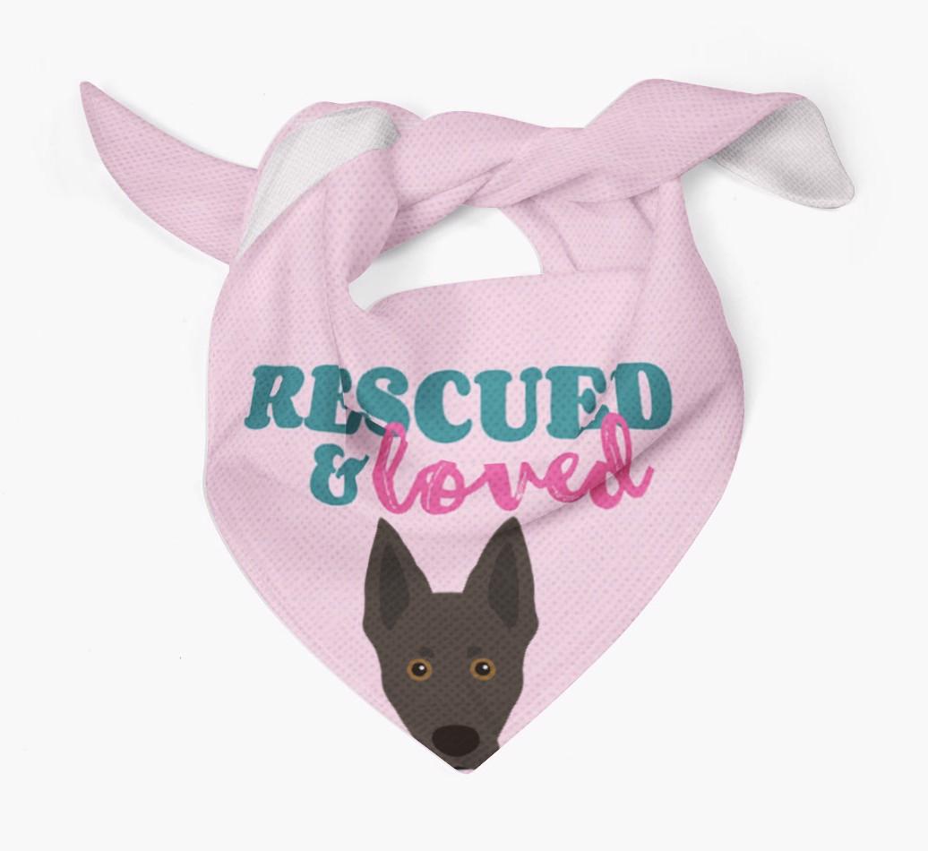 'Rescued and Loved' - Personalized {breedFullName} Bandana