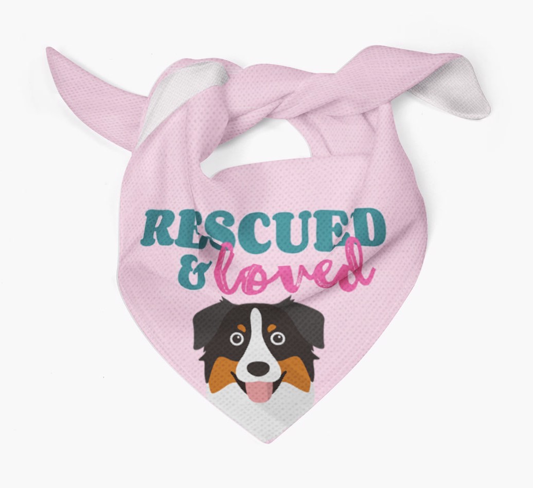'Rescued and Loved' - Personalized {breedFullName} Bandana