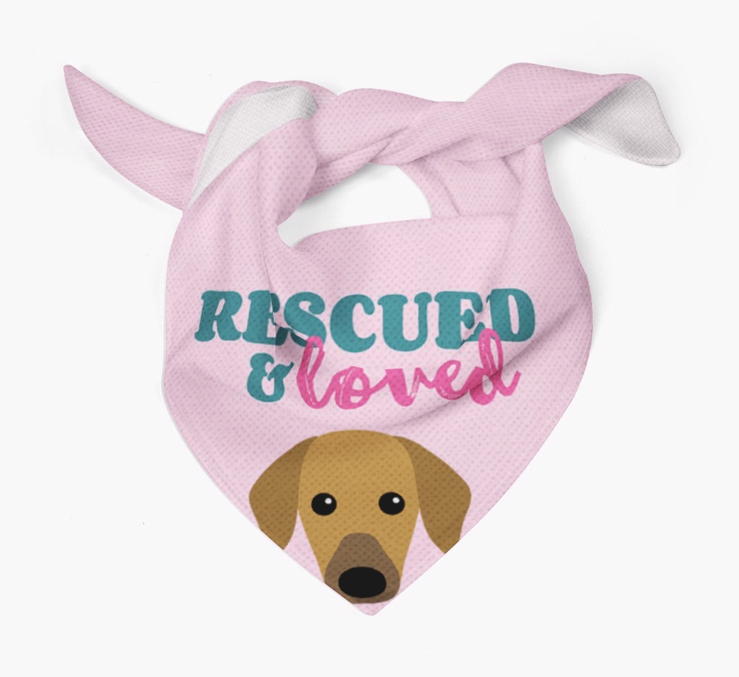 'Rescued and Loved' - Personalized {breedFullName} Bandana