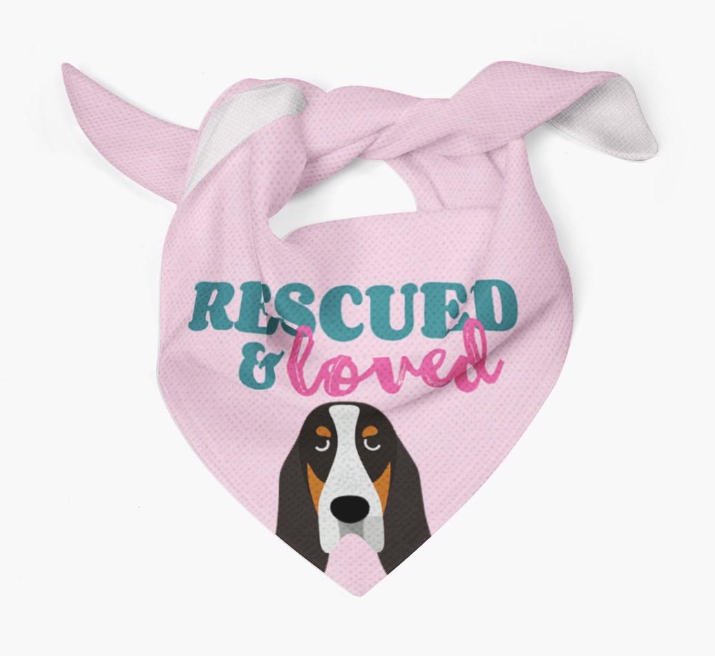 'Rescued and Loved' - Personalized {breedFullName} Bandana