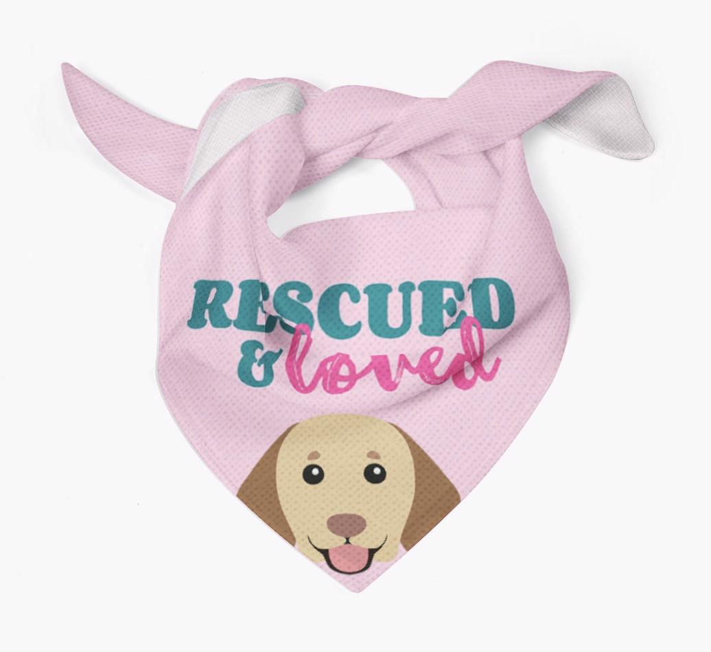 'Rescued and Loved' - Personalized {breedFullName} Bandana