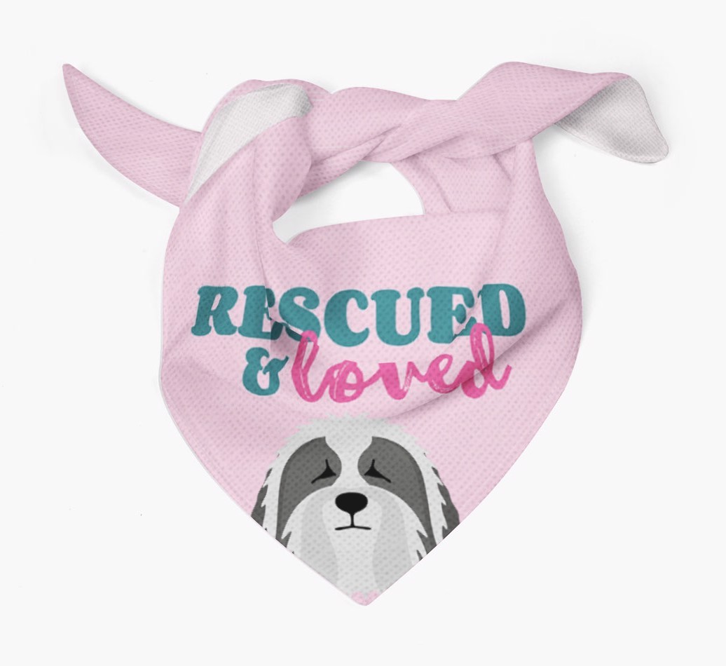 'Rescued and Loved' - Personalized {breedFullName} Bandana