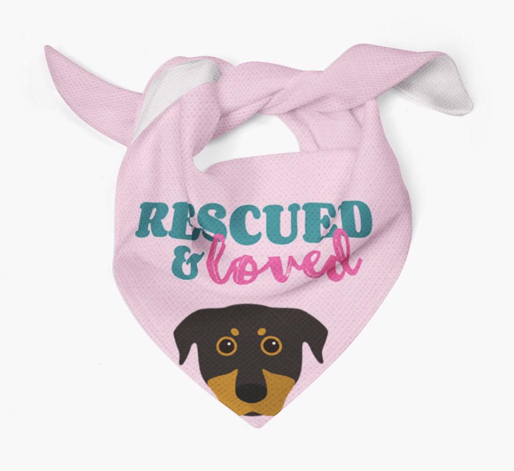 'Rescued and Loved' - Personalized {breedFullName} Bandana