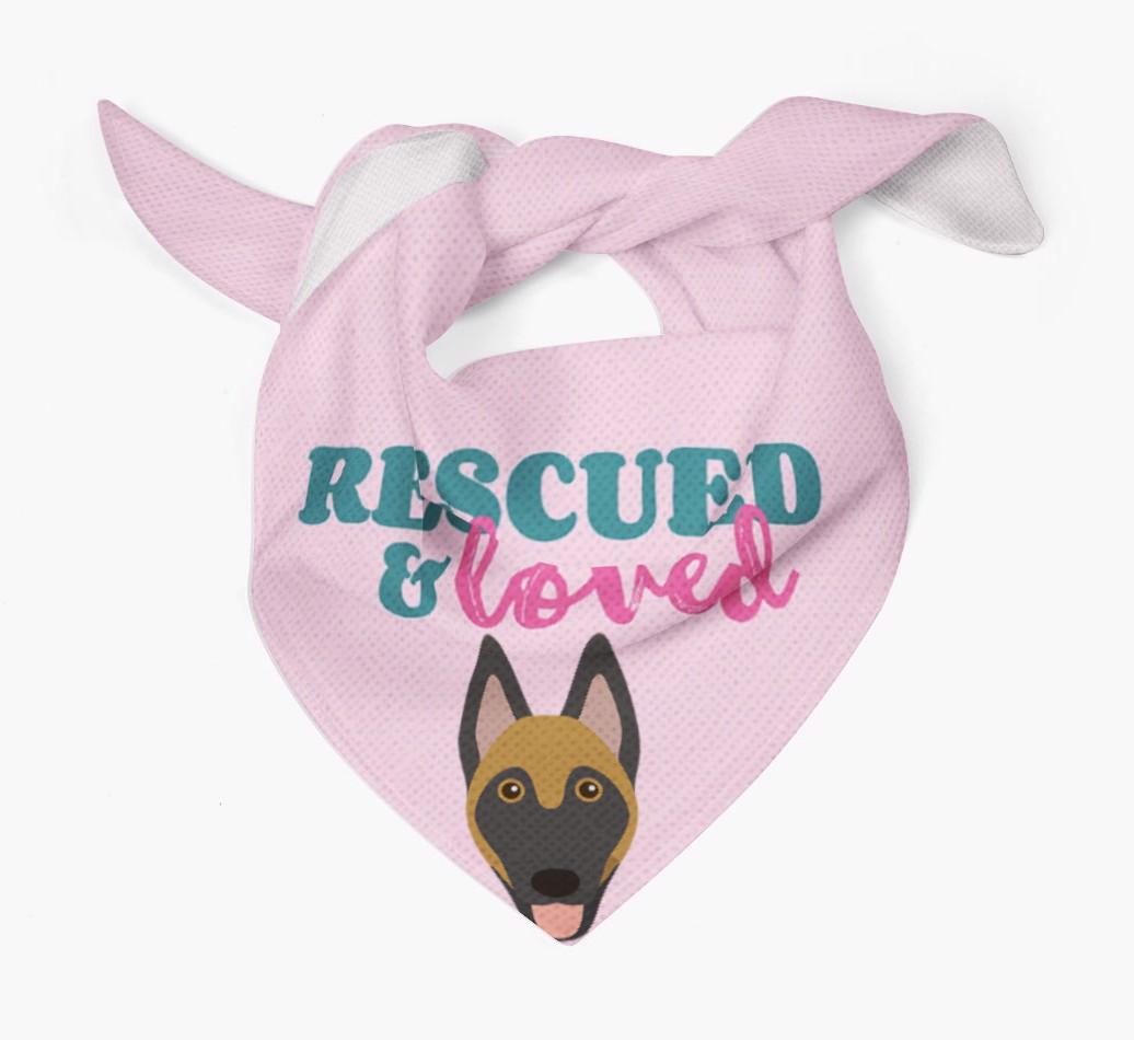 'Rescued and Loved' - Personalized {breedFullName} Bandana