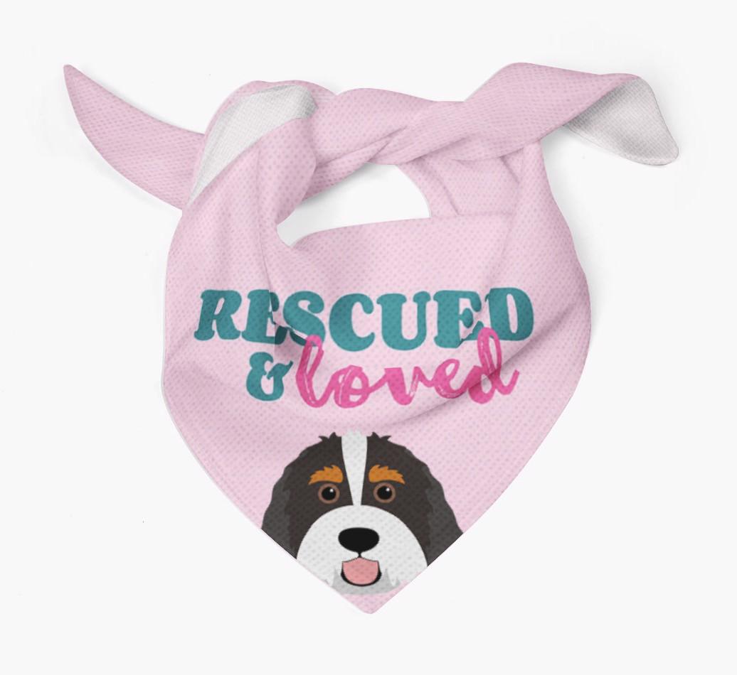 'Rescued and Loved' - Personalized {breedFullName} Bandana