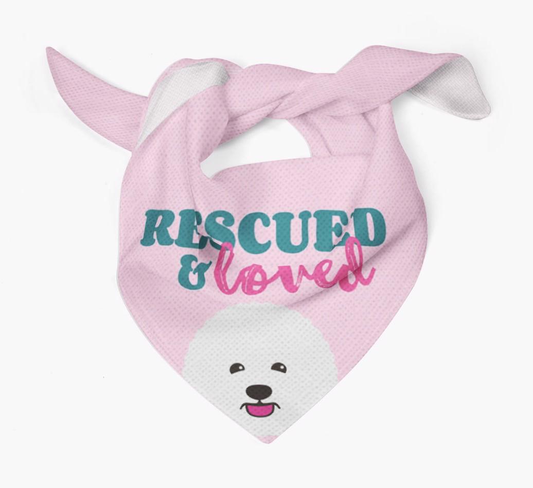'Rescued and Loved' - Personalized {breedFullName} Bandana
