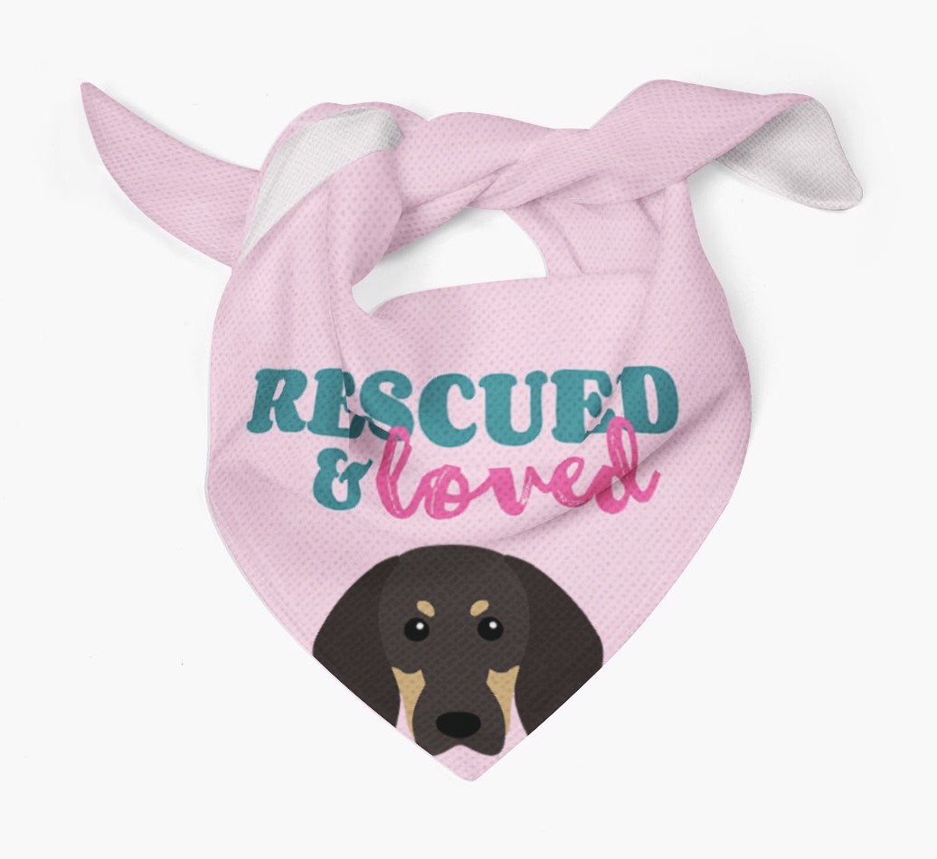 'Rescued and Loved' - Personalized {breedFullName} Bandana