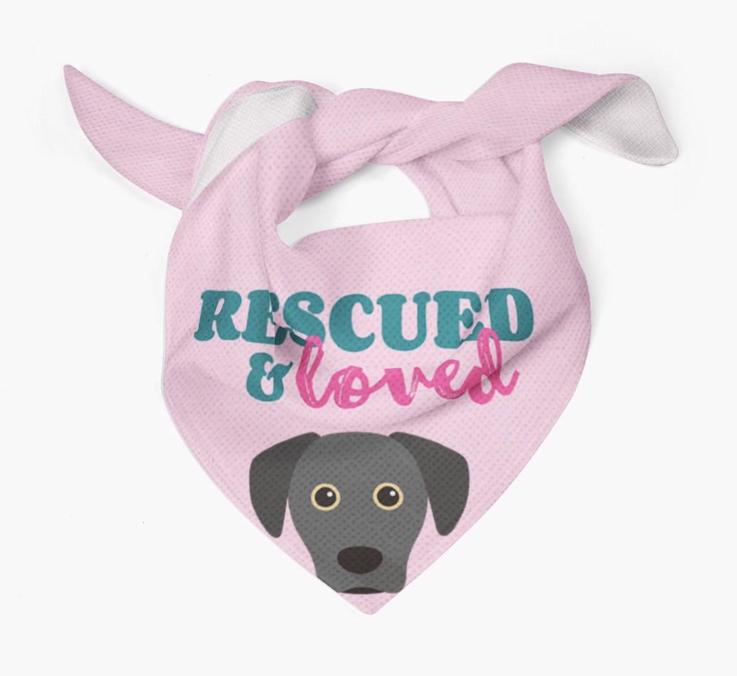'Rescued and Loved' - Personalized {breedFullName} Bandana