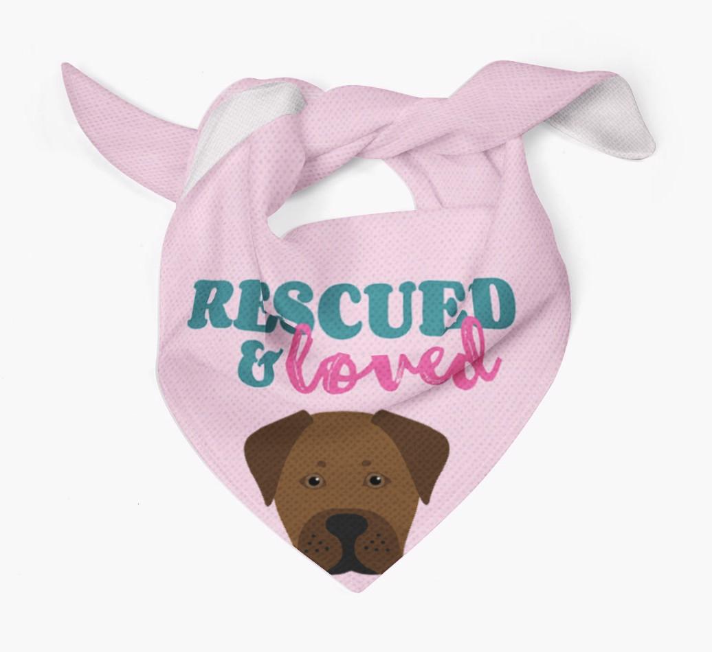'Rescued and Loved' - Personalized {breedFullName} Bandana