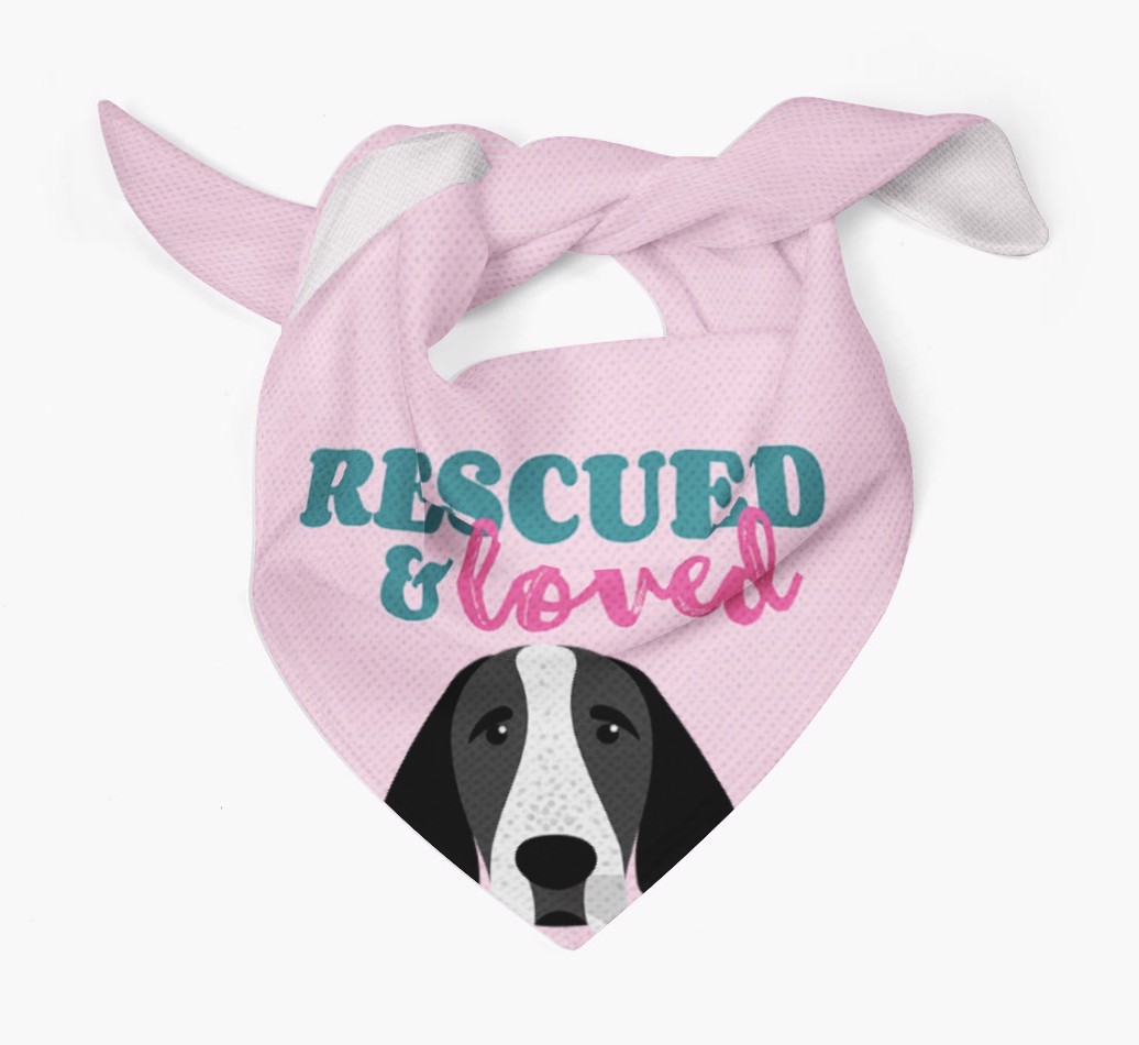 'Rescued and Loved' - Personalized {breedFullName} Bandana