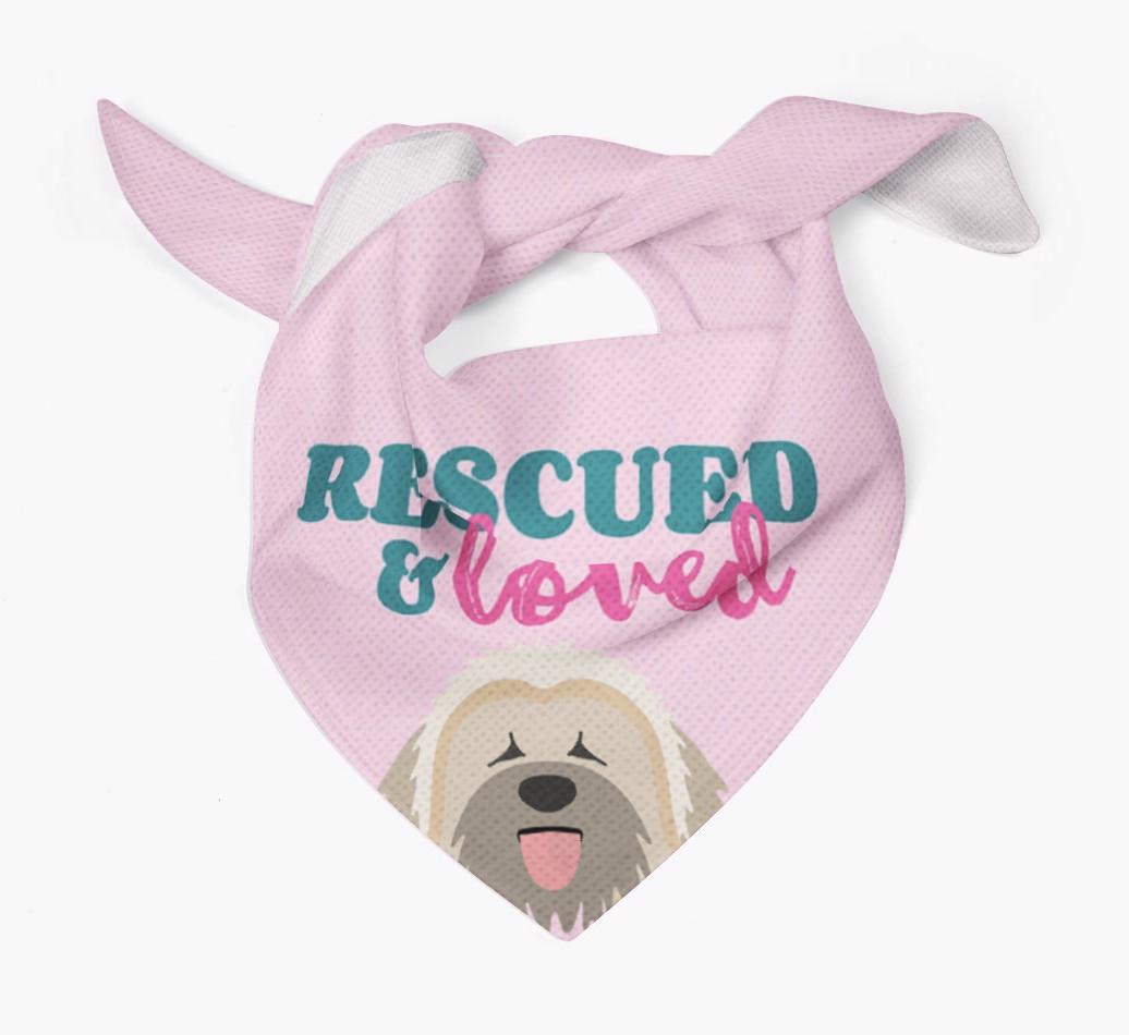 'Rescued and Loved' - Personalized {breedFullName} Bandana