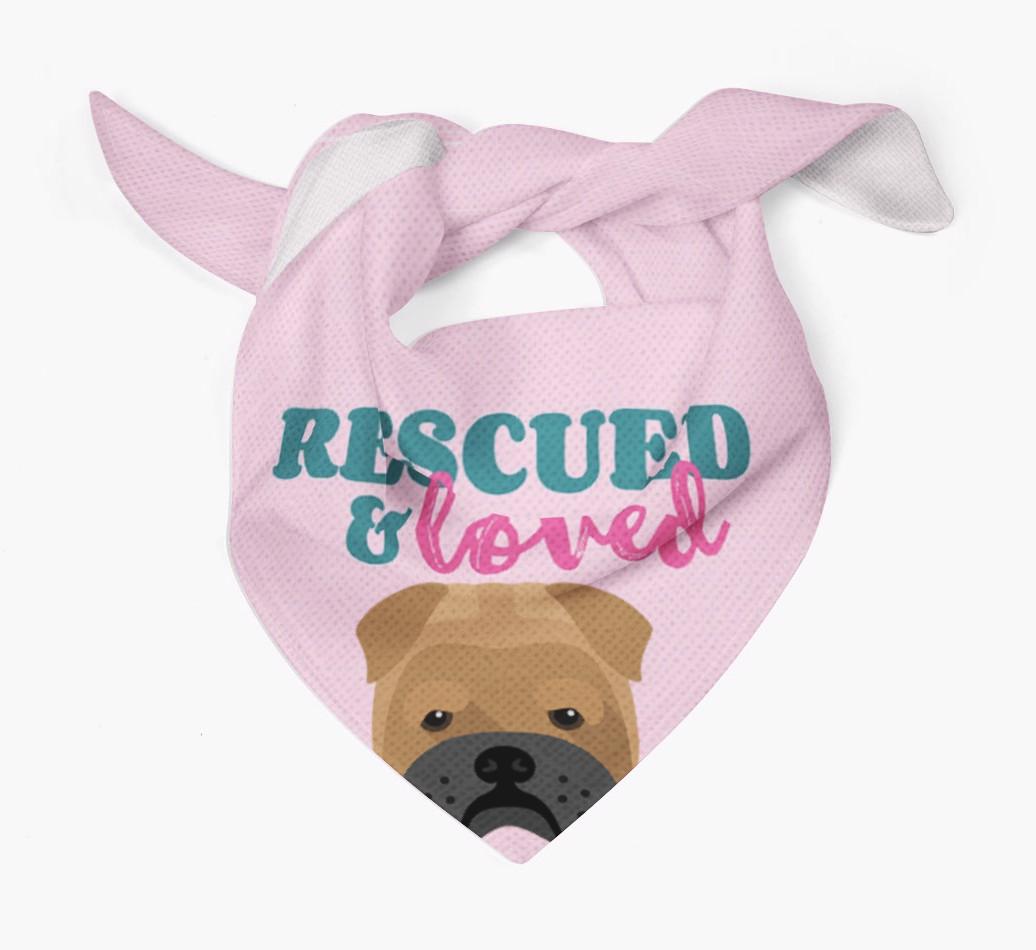 'Rescued and Loved' - Personalized {breedFullName} Bandana