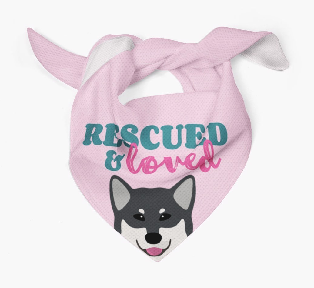 'Rescued and Loved' - Personalized {breedFullName} Bandana