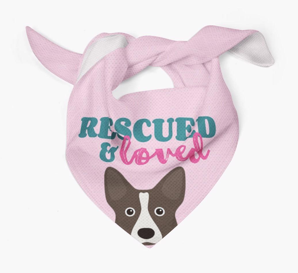 'Rescued and Loved' - Personalized {breedFullName} Bandana