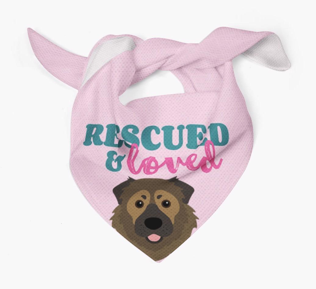 'Rescued and Loved' - Personalized {breedFullName} Bandana