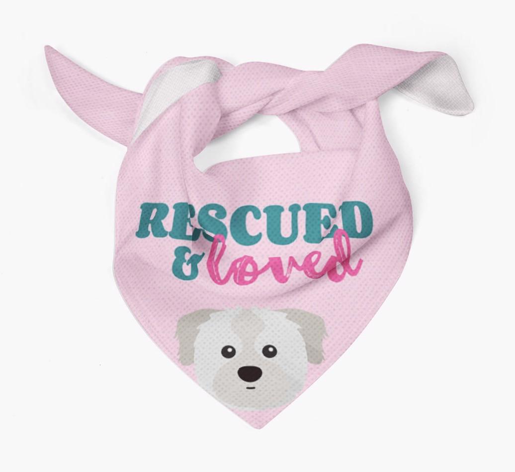 'Rescued and Loved' - Personalized {breedFullName} Bandana