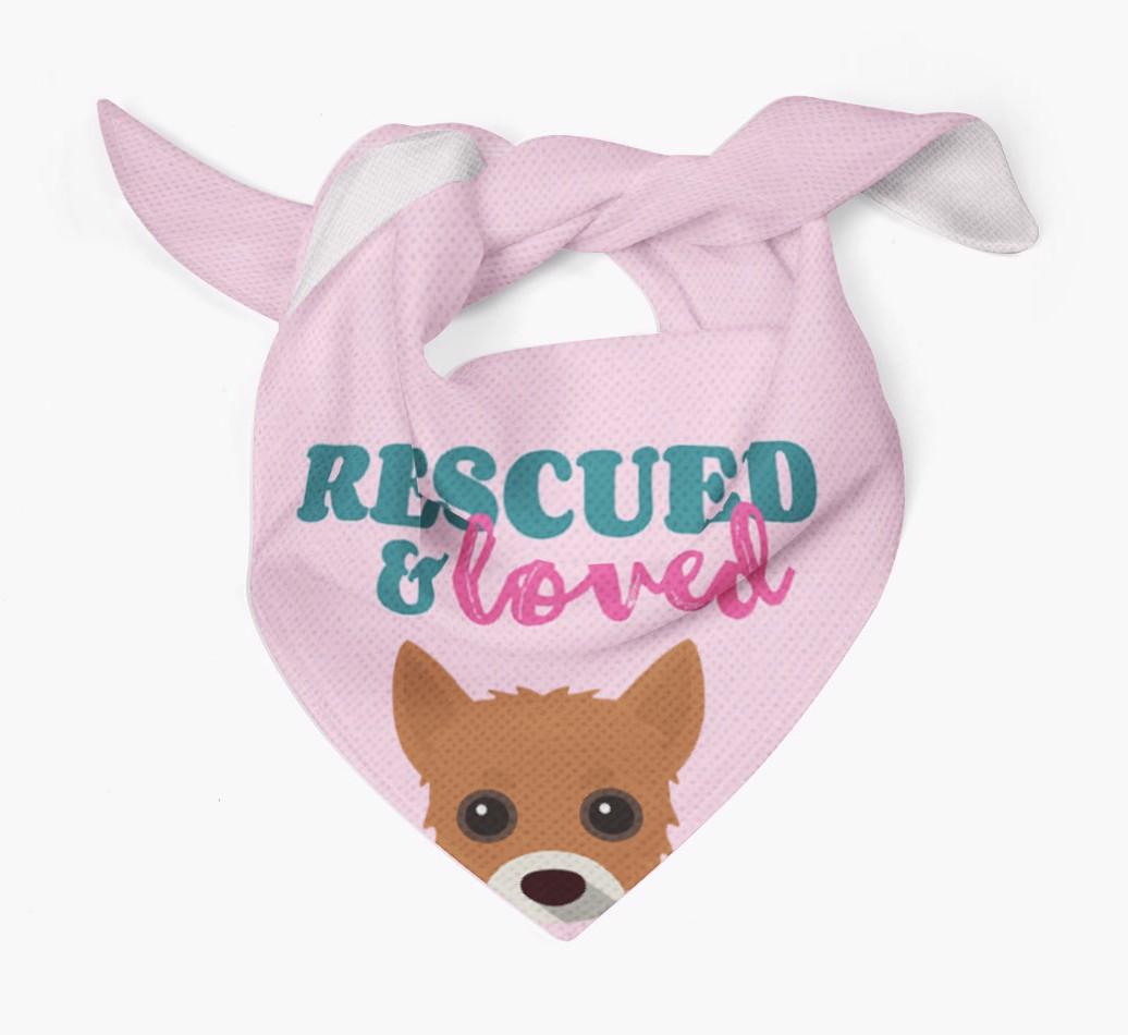 'Rescued and Loved' - Personalized {breedFullName} Bandana