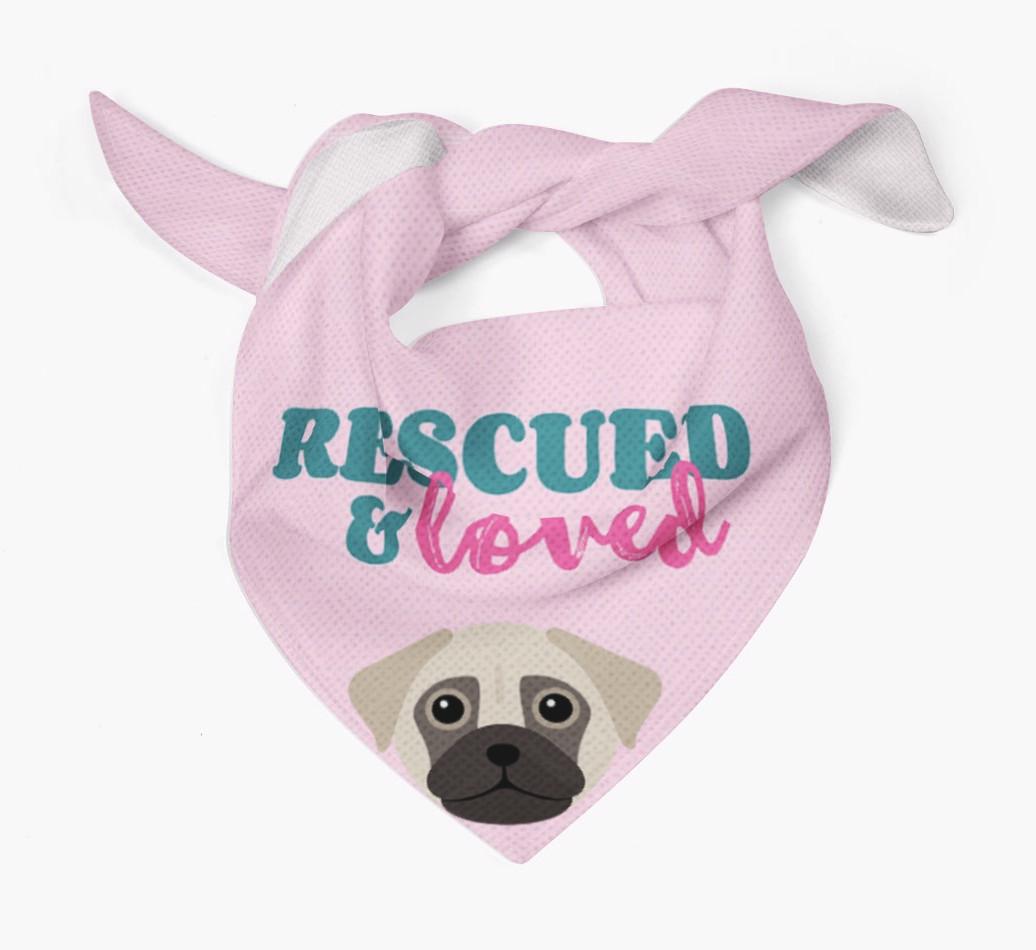 'Rescued and Loved' - Personalized {breedFullName} Bandana