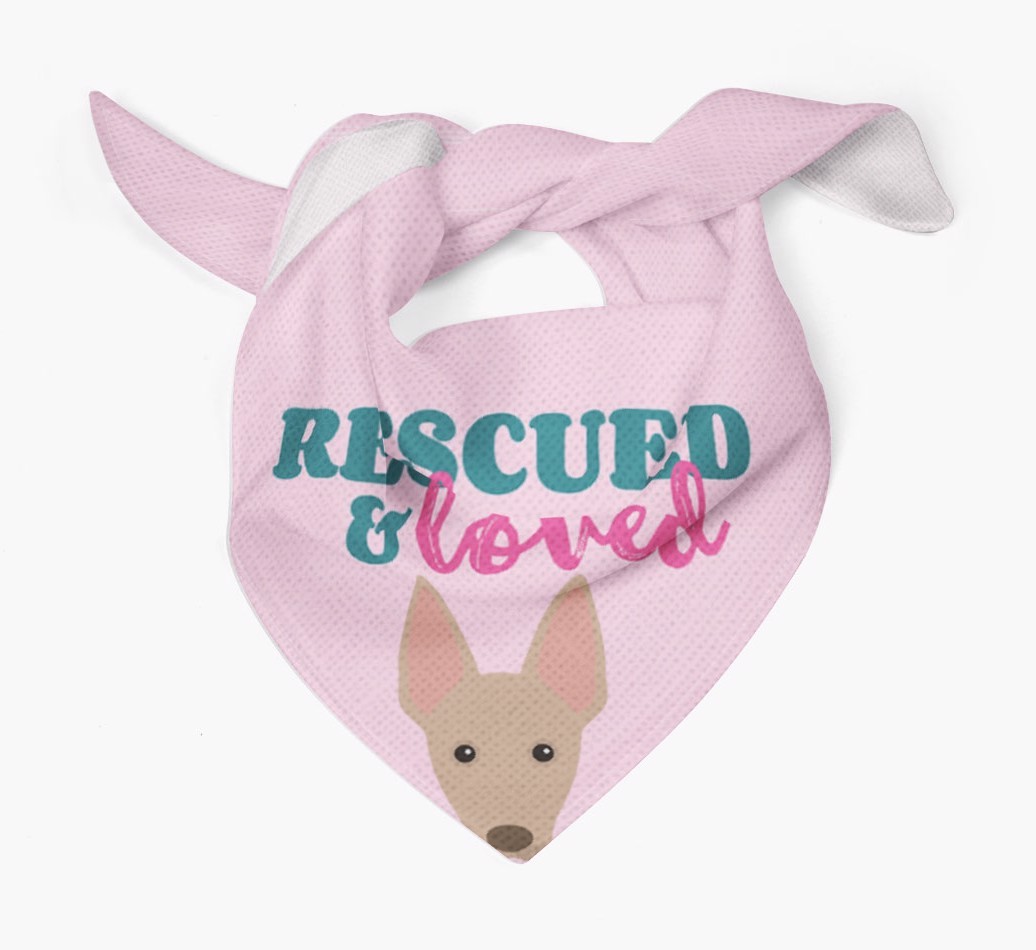 'Rescued and Loved' - Personalized {breedFullName} Bandana