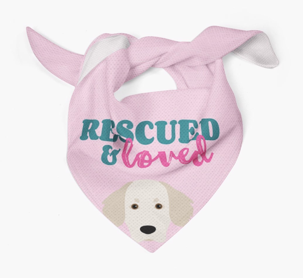 'Rescued and Loved' - Personalized {breedFullName} Bandana