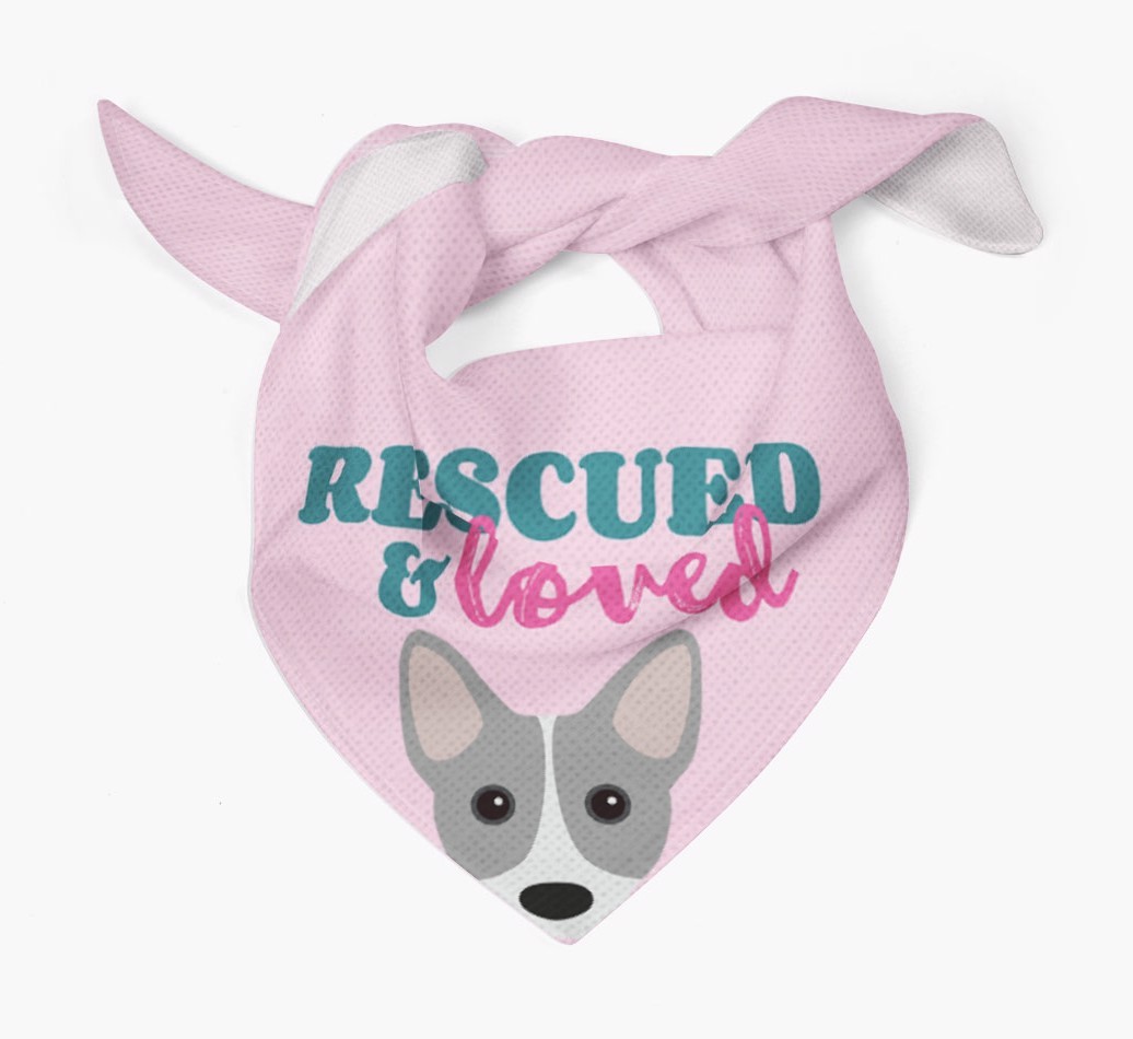 'Rescued and Loved' - Personalized {breedFullName} Bandana
