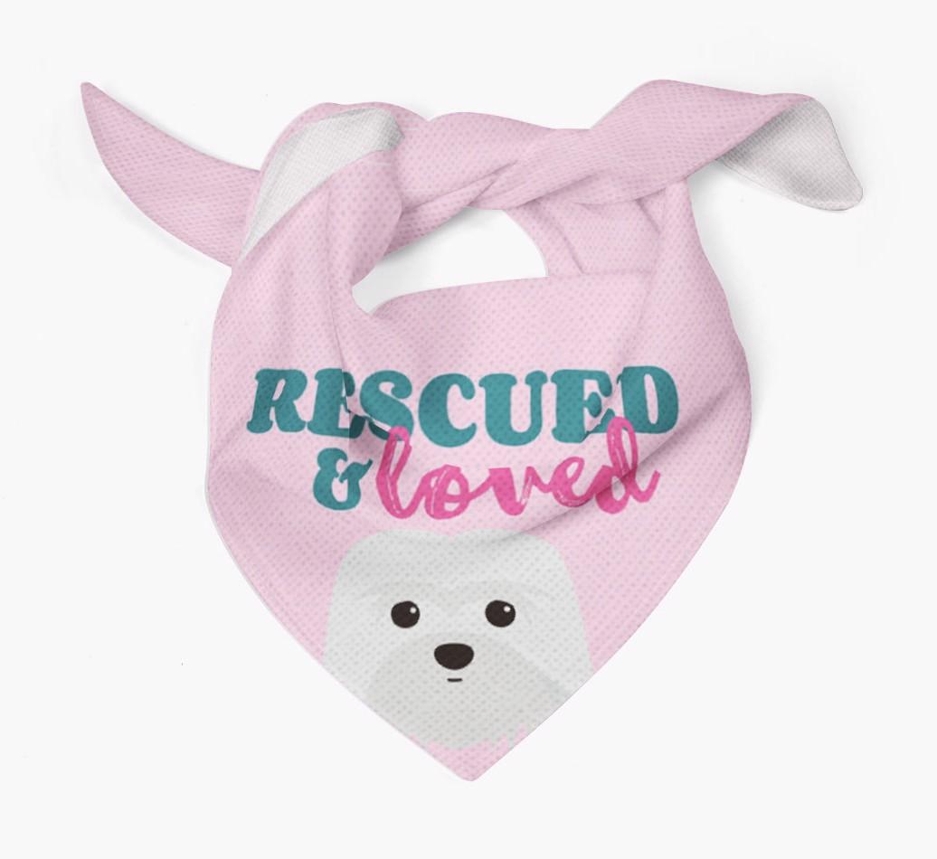'Rescued and Loved' - Personalized {breedFullName} Bandana