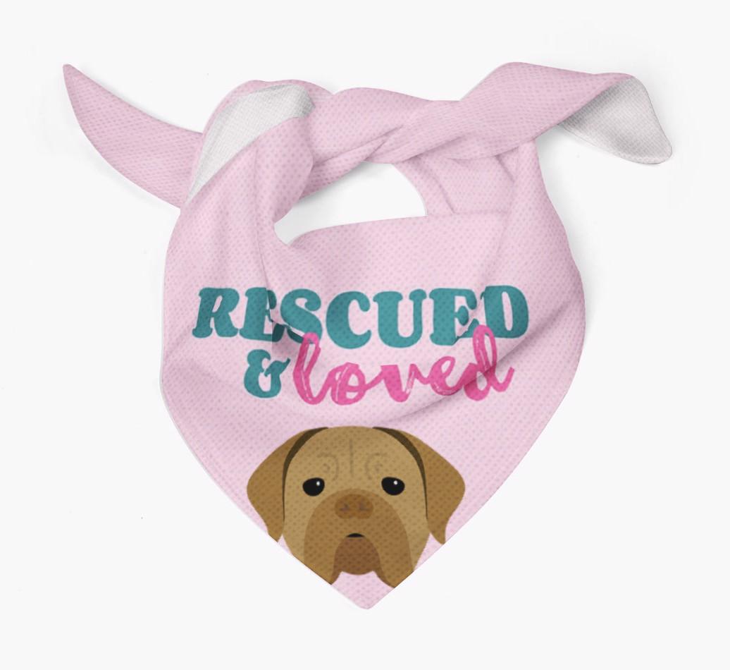 'Rescued and Loved' - Personalized {breedFullName} Bandana