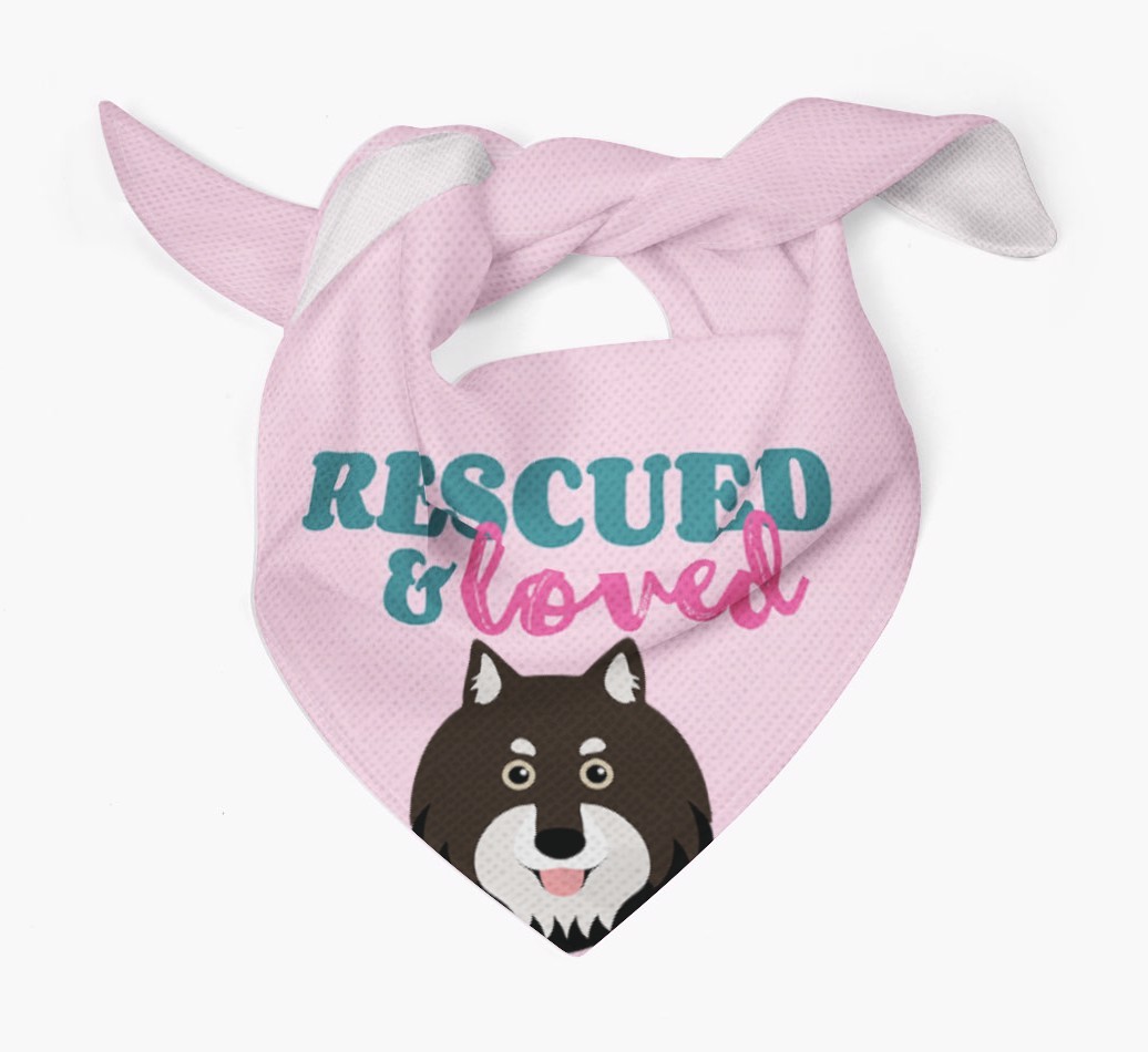 'Rescued and Loved' - Personalized {breedFullName} Bandana