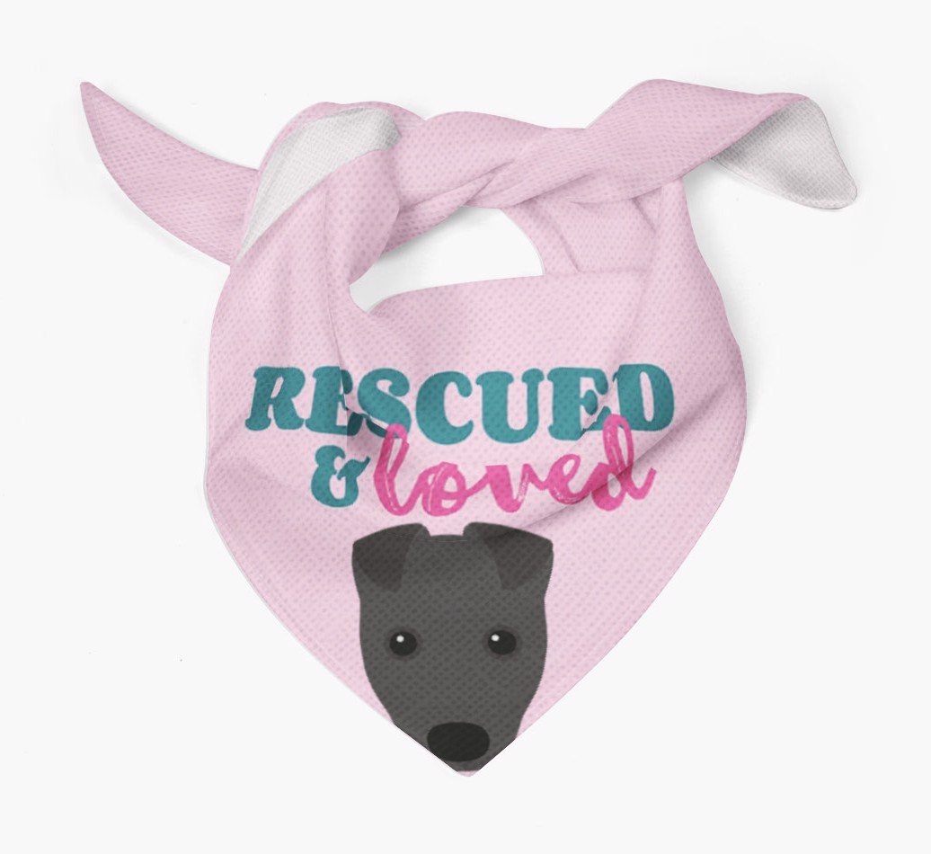 'Rescued and Loved' - Personalized {breedFullName} Bandana