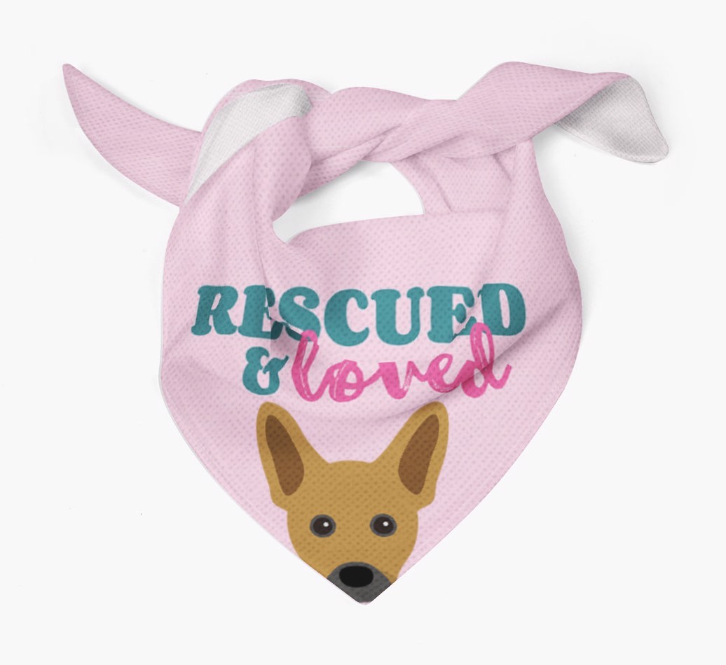 'Rescued and Loved' - Personalized {breedFullName} Bandana