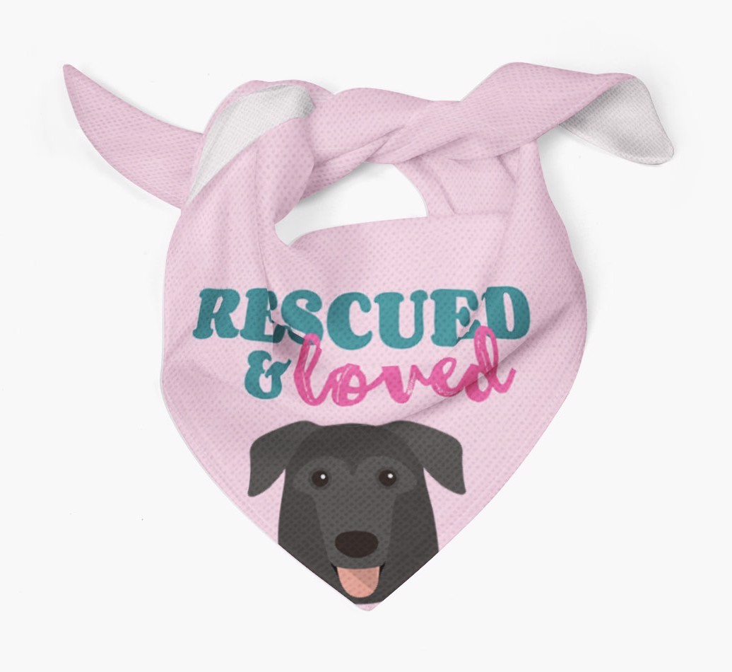 'Rescued and Loved' - Personalized {breedFullName} Bandana