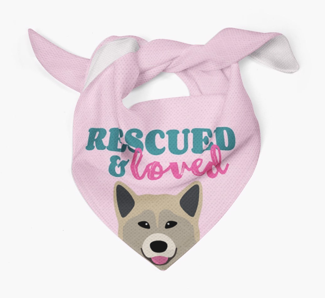 'Rescued and Loved' - Personalized {breedFullName} Bandana