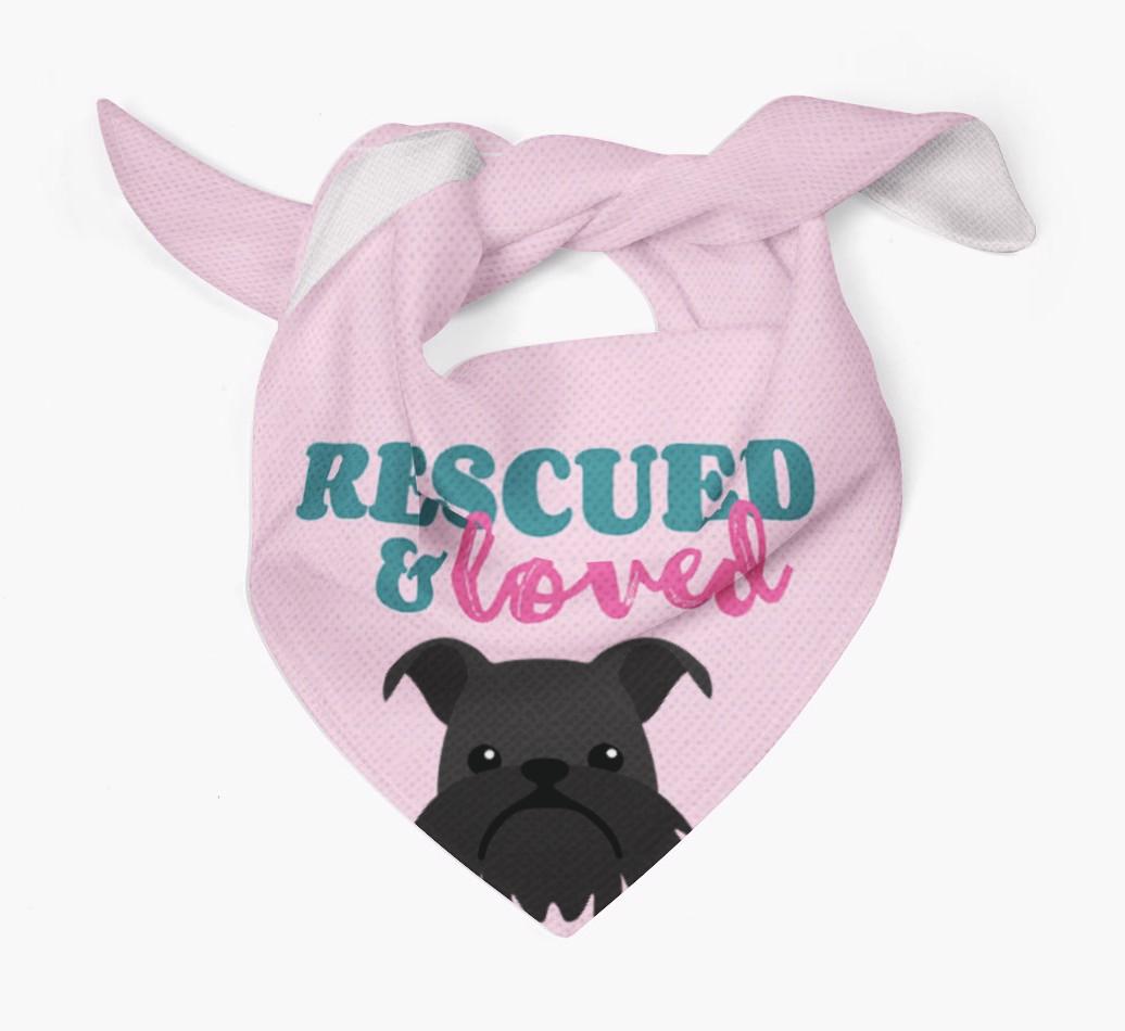 'Rescued and Loved' - Personalized {breedFullName} Bandana