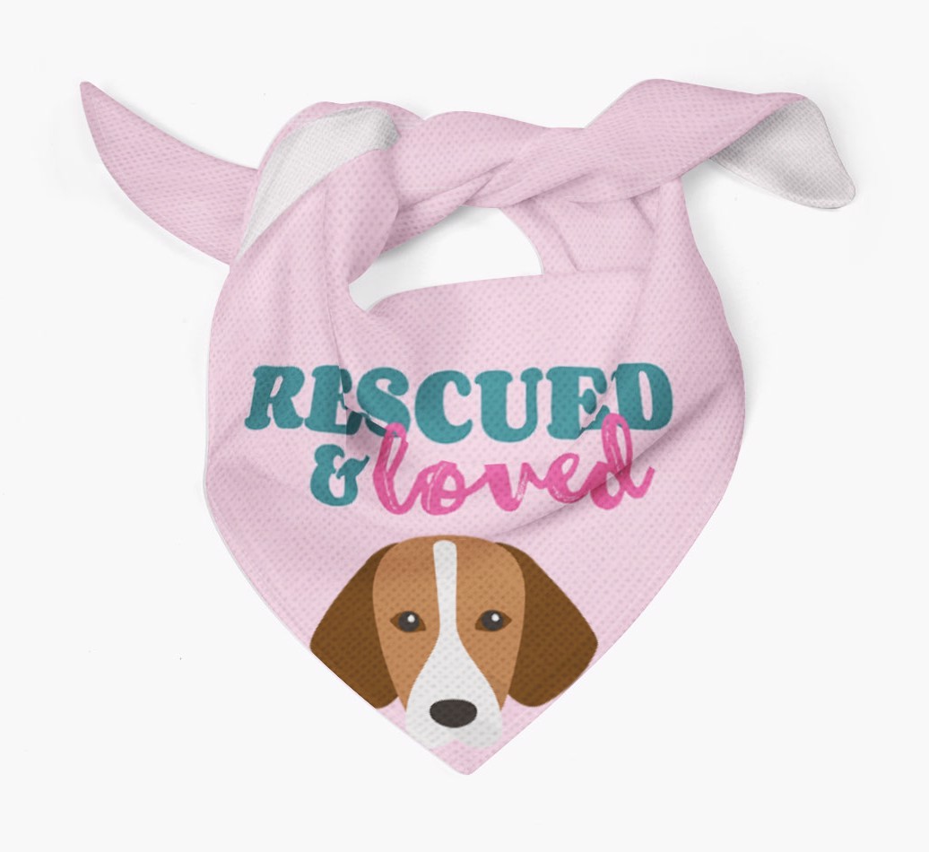 'Rescued and Loved' - Personalized {breedFullName} Bandana
