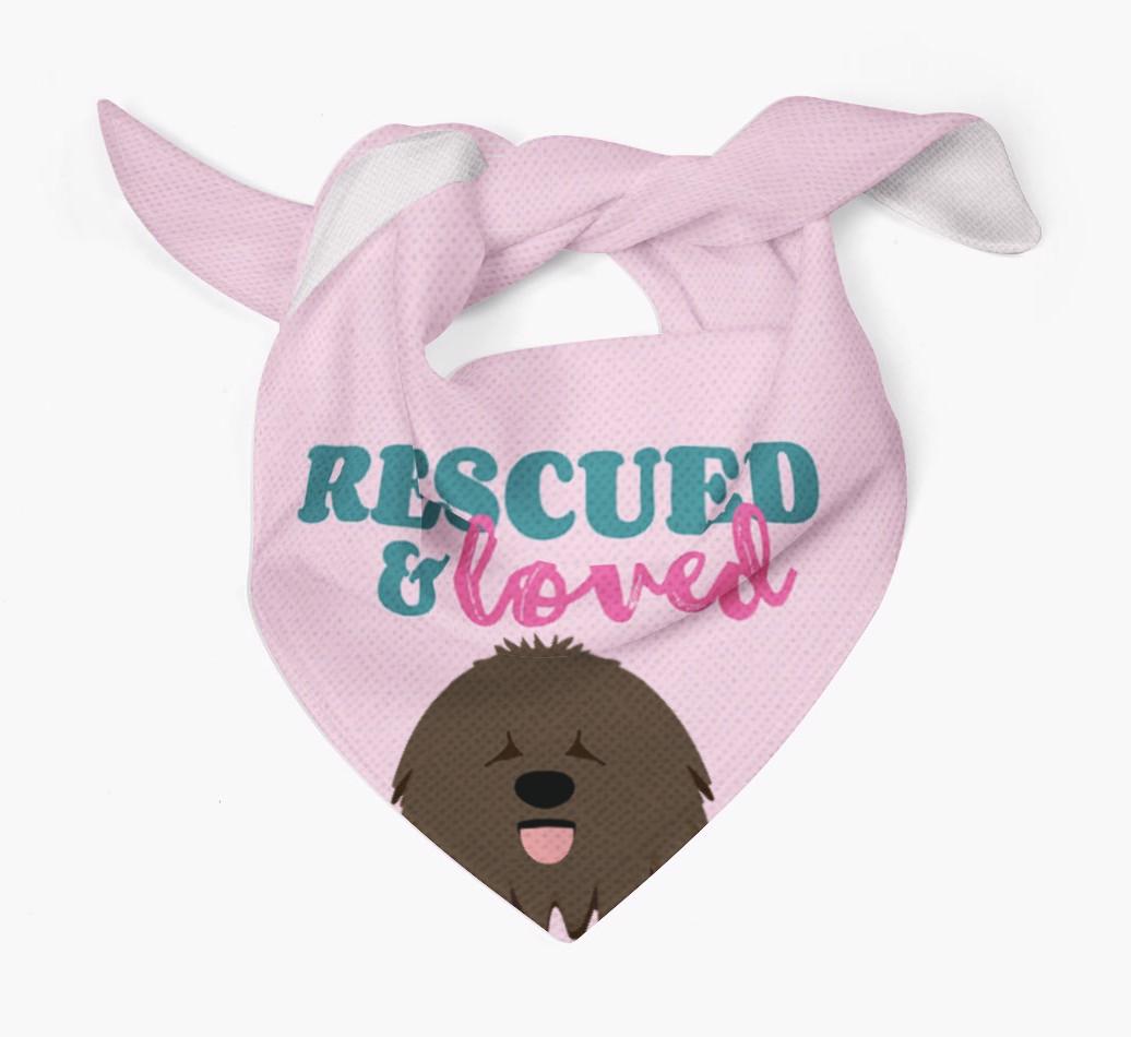 'Rescued and Loved' - Personalized {breedFullName} Bandana